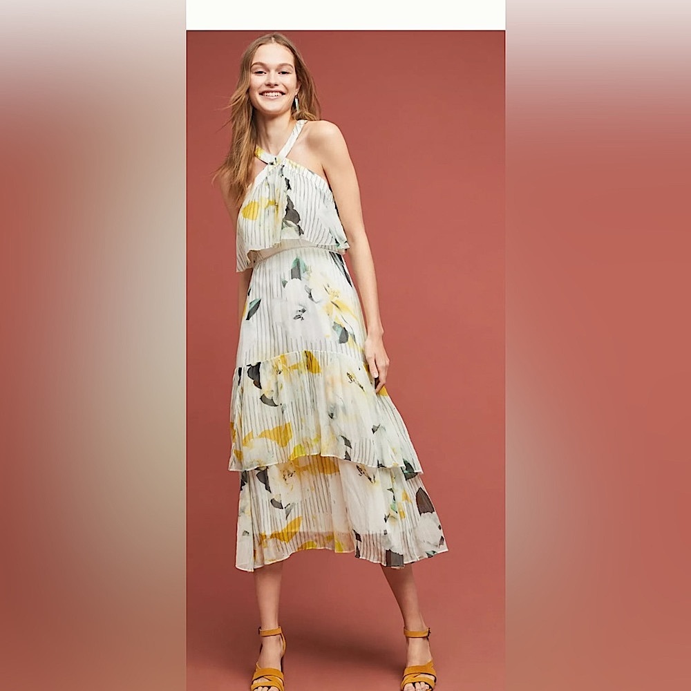 Anthropologie Garden Party Floral Midi dress